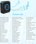 Wireless Doorbell Chime With 600 Ft Range 58 Melodies 5 Volume Levels And LED Indicator with chime list displayed