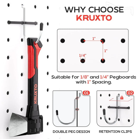 278 Piece Upgraded Pegboard Hooks Assortment With Bins Kit for 1/8 and 1/4 inch pegboard displaying retention clips and hooks