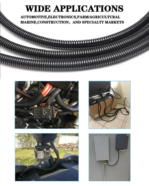 1/4 Inch Wire Loom Split Tubing 33 Ft Black Cord Protector For Electrical Wires And Automotive Wiring Conduits