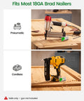 Pneumatic and cordless nailers shown for Heavy Duty Galvanized 18 Gauge Brad Nails 1 1/4 Inch Fasteners compatibility.