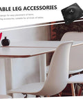 Built Tough Cast Iron Table Leg Brackets With Five Hole Mounting Plates For Rock Solid Furniture Connectors And Heavy Duty Leg Fixators That Keep Your Setup Steady displayed on a table with white chairs.