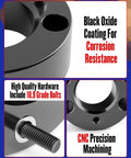 3 Inch Front Leveling Lift Kit For 2004 Through 2026 Ford F150 Strut Mount Spacer with black oxide finish and 10.9 grade bolts.