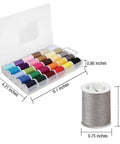All In One Polyester Sewing Thread Kit With 30 Assorted Colors And 50 Yards Per Spool Includes 5 Large Eye Needles And Needle Threader