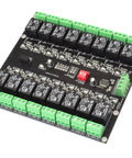 16 Channel I2C Relay Board With PCF8575 Expander for Arduino Raspberry Pi ESP32, front view showing LED indicators, SCL and SDA pins