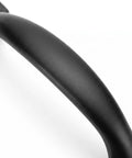 Close-up of black 12 Pack 4 Inch Curved Door Pull Handles For Outdoor Warehouse Garage Shed Closet And Cabinet Smooth Burr Free Metal