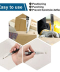 Two Pack Heavy Duty Automatic Center Punch, 5 Inch Premium Steel Spring Loaded Center Hole Marker Tool used on wood and plaster