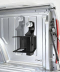 Heavy Duty Trailer Hitch Storage Rack Hella Sturdy Steel Wall Organizer mounted in truck bed with bracket design.