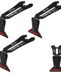 Universal Oscillating Saw Blades 1-11/32 Inch 90 Degree Reach For Tight Corners HCS 65Mn High Carbon Steel Patented Design Do It All Multitool Blades For Narrow Cuts 3 Pack, angled and front views