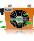 Heavy Duty Hydraulic Oil Cooler With Fan 12V DC 48W Air Cooled Oil Radiator Heat Exchanger Delivers 20 Liters Per Minute Replacement AW0607T-CA