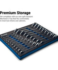 Angle Open End Wrench Set With 30 Degree And 60 Degree Angles SAE One Quarter To One Inch 13 Piece Kit With Mechanic Tray