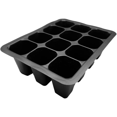 12 Cell Seed Starter Tray Set With Drainage Holes, Plastic Seedling Trays For Veggies, Flowers And Succulents, Easy Transplant, Promotes Healthy Root Growth, Compact And Durable