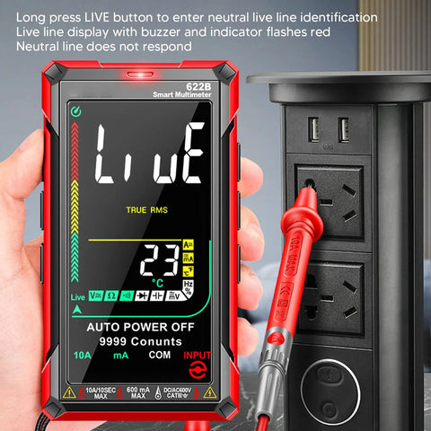 Smart Touch Screen Digital Multimeter Kit With Large Display No Fuss Rechargeable Fully Automatic Auto Range Ohm Volt Amp Tester