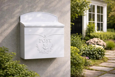 Outdoor Wall Mount Mailbox 11.5 x 5 x 13 Inches White Waterproof Heavy Duty Metal Mailbox for Outside Built to Last Chelsea Style Box