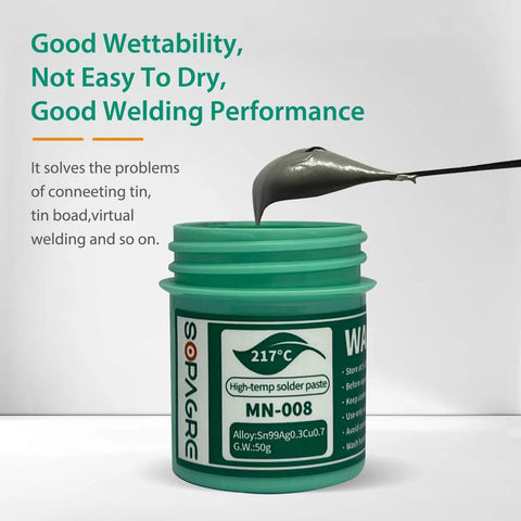 Lead Free No Clean SMD Solder Paste For Phone Repair With Tin 99 Percent Silver 0.3 Percent Copper 0.7 Percent Alloy 217 Degree Celsius