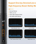 VM40 Your Go-To Dual-Mode Shotgun Microphone with settings display for noise reduction and frequency adjustments.