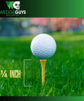 3-1/4 Inch Bamboo Golf Tees Bulk Pack - Extra Durable And Tougher Than Wood, Biodegradable with golf ball on green grass