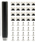 Dope Pyramid Rivet Setter Kit With Spike Rivet Tool For Leather And Denim, Includes Hole Punch Cutter And 20 Silver 10 mm Rivets