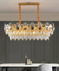 Premium Smoke Gray Crystal Chandelier Ceiling Fan 42 Or 48 Inch Dimmable LED Lights Smart Three Color Remote Control Gold Tone Blades, elegant crystal design.