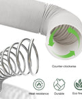 Portable Air Conditioner Vent Hose 47 Inch Long 5.9 Inch Diameter Exhaust Tube For Most Portable AC Units Anti Clockwise Connection