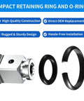 Close-up of 20 Sets Of Three Eighths Inch And One Half Inch Impact Retaining Ring Clips With O Rings Friction Rings Socket Retainer Kit