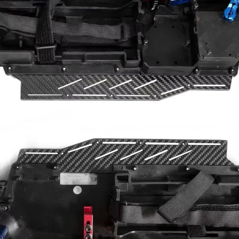 Arrma F1 Chassis Frame for Limitless One Seventh RC Car Replacement Left and Right Skid Plates Set with carbon fiber design