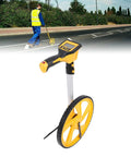 Keenso Digital Measuring Wheel, Precision Machined 23-40 Inches, featuring yellow wheel and ergonomic handle for accurate measurements.