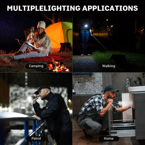 Rechargeable LED Flashlight 990000 Lumen Beast Mode Brightness With 6 Modes, Adjustable Beam used for camping, walking, patrol, home