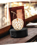 Levemolo Electric Rotating Turntable Display Stand For Jewelry And Watches 360 Degree Spin Base with apple-shaped design.