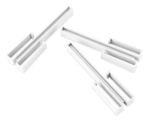 Interlocking ABS clips for Clip And Cube 5-Piece Organizer System In White For Flexible Storage And Quick Configs