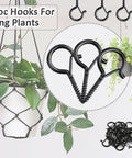 60 Pack Ceiling Hooks For Hanging Plants And Outdoor String Lights Heavy Duty 2.2 Inch Eye Screw Cup Hooks set with plants