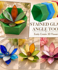 Hella Precise Stained Glass Angle Tool Set For 3D Flower And Succulent Soldering Jig Kit with colorful angle molds and flower designs