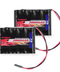 Two Pack 2000mAh NiMH RC Receiver Battery With Hitec Connector, 6V High Capacity Rechargeable Battery Pack
