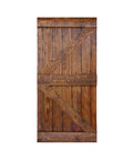 Classic Walnut Solid Wood Sliding Barn Door Slab, 42 Inch By 84 Inch, Hardware Not Included, Assembly Required, front view