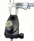 Lincoln 90i wire feed motor replacement for MIG welders 24V DC 10W shown with caliper measurement detail