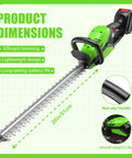 Cordless 21V Hedge Trimmer With Battery And Charger Included 20 Inch Dual Action Steel Blade 12000 RPM Lightweight, product dimensions