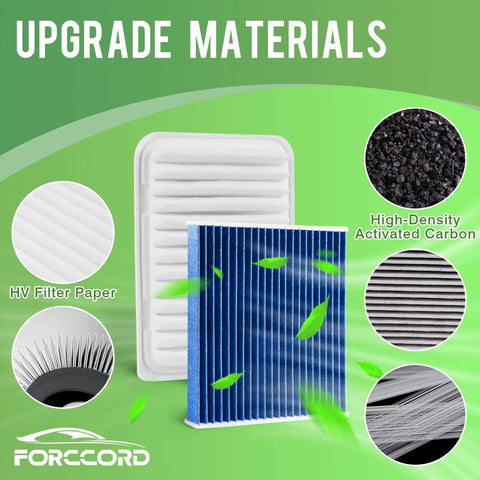 Activated Carbon Cabin And Engine Air Filter Kit Replacement Fits Toyota Corolla 2009 To 2019 1.8L Matrix filter materials