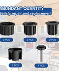 Patio Umbrella Base Ring Plug Set with Hole Bases in 1.25 in, 1.5 in, and 1.9 in, including M8 40 mm screws, for stands and chairs.