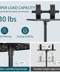 Adjustable Projector Tripod Stand 23 to 51 Inches with Elastic Band Laptop Tablet Mount showcasing 30 lbs load capacity