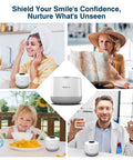 Ultrasonic Cleaner For Dentures Braces Mouth Guards And Jewelry With 45kHz Triple Phase Purification Four Modes To Slam Coffee Stains And Grime Sonic UV Boost For Fresh Clean Appliances, white tabletop unit