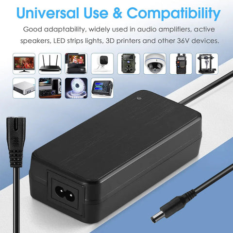 36V 6A Power Supply GaN Adapter Delivers 216W High Efficiency For Amplifiers, Active Speakers, LED Strips, And 3D Printers, Universal Input