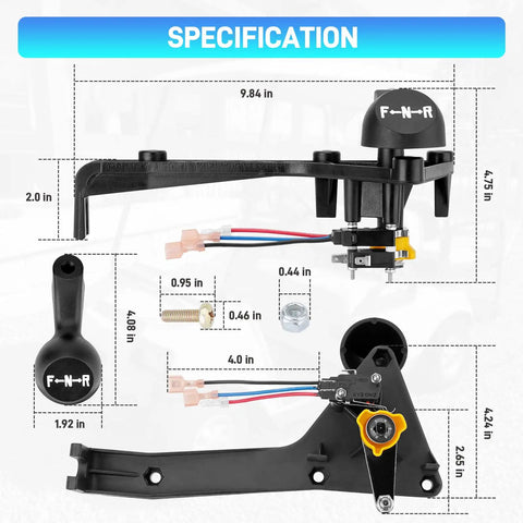 Forward And Reverse Shifter Assembly With Handle For 1992 Up Club Car DS Gas Golf Cart Replacement OEM 1016947 dimensions