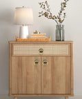 Wooden cabinet with set of 6 vintage bronze drop ring knobs for dresser drawers and cabinets, installed, showing antique single hole design.