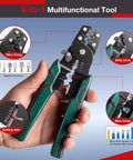 Huge 1150 Piece Wire Connectors Kit With Insulated Terminals And Crimper For Automotive Wiring Projects Featuring Red Blue Yellow Assorted Ring Spade Fork Butt Splice Quick Disconnects That Fit AWG 22 To 10 Like A Glove, 3-in-1 wire crimper