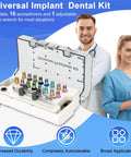 Universal Dental Implant Torque Wrench Kit With Pro Grade Adjustable Ratchet Screwdrivers 16 Pcs Fully Autoclavable 10 To 70 Ncm For Secure Implant Restorations And Easy Disassembly, open case with color-coded drivers