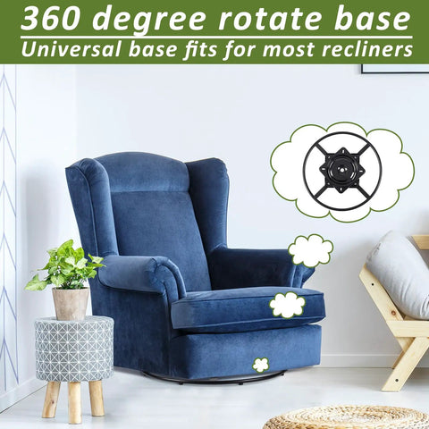 Heavy Duty 24 Inch Recliner Chair Swivel Ring Base Kit Replacement With 10 Inch Swivel Ring Base 360 Degree Rotation Bottom Mechanism