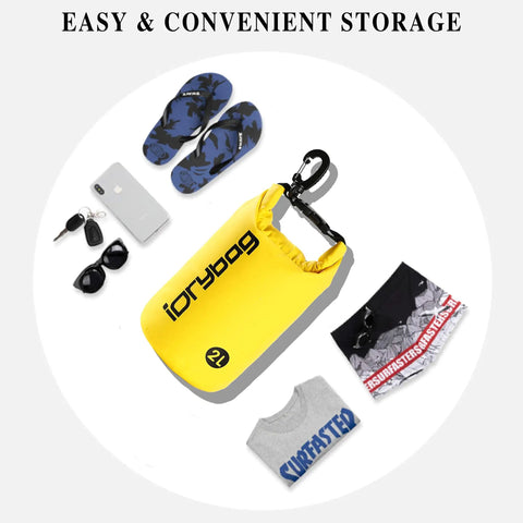 Totally Waterproof Dry Bag For Kayaking And Boating, Heavy Duty Dry Sack In 2L, Lightweight Outdoor Gear with accessories
