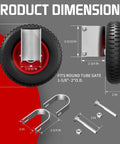Product dimensions of 8 Inch Gate Wheel for round tube gates from 1 5 8 inch to 2 1 2 inch Heavy Duty Caster up to 300 lb.