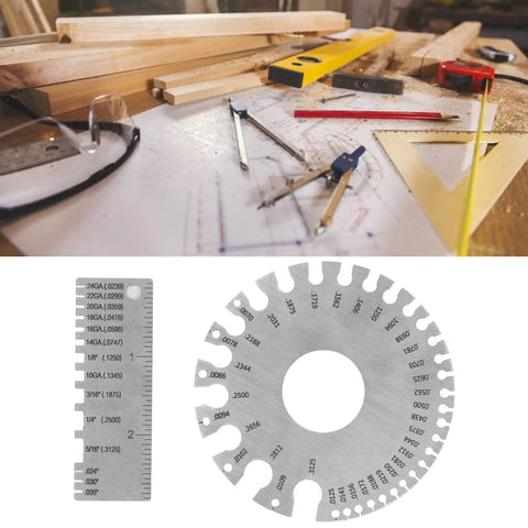 Round Hole Diameter And Thickness Gauge For Woodworking Welding And Machining Quick On Point Drill Bit Sizing Tool next to tools