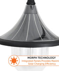 Orion Outdoor Solar Wall Light With 150 Lumen Warm White LED At 2700K showing Morph technology panel detail