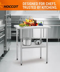 Stainless Steel Prep Table 24 By 30 Inches With Two Adjustable Undershelves For Kitchen Garage And Outdoor BBQ